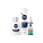 Nivea Men Erkek Tıraş Sonrası Balsam 100ml,Derma Skin Clear Serum 30ml Ve Tıraş Jeli 200ml