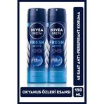 Nivea Men Fresh Active 2x150 ml Erkek Sprey Deodorant