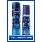 NIVEA MEN Fresh Active Erkek Sprey Deodorant 150 ml ve Pump 75 ml, 48 Saat Ter Koruması, Set