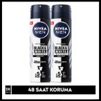 Nivea Men Invisible Black & White Original 48 Saat Anti-Perspirant Koruma 150 ml 2'li Erkek Deodorant Sprey