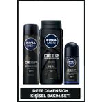 NIVEA MEN MEN'S DEEP DİMENSİON CARE SET, SHOWER GEL 500ML, SPRAY DEODORANT 150ML-ROLL-ON 50ML PSSN3196