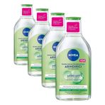 NIVEA Micellar Makyaj Temizleme Suyu Arındırıcı ve Matlaştırıcı 400 ml, Yüz, Göz ve Dudak Temizleyici, Amino Asit Kompleksi ve Okyanus Yosunu Özü (4 paketi)