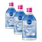 NIVEA Micellar Yenileyici Makyaj Temizleme Suyu 400 ml,Suya Dayanıklı Makyajı Çıkarır,Ovalaa Gerektirmez, Serum İçerikli,Pantenol (3 paketi)