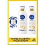 NIVEA Q10 7 Günde Sıkılaştırıcı Vücut Losyonu 250ml, C Vitamini, Nemlendirici, X2 Adet, Bez Çanta Hediyeli