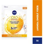 Nivea Q10 Energy Kağıt Yüz Maskesi 1 Tüm Cilt Tipleri İçin Besleyici Anında Enerji Veren