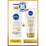 NIVEA Q10 Sıkılaştırıcı Losyon 250ml ve Luminous630 Leke Çatlak Karşıtı Vücut Kremi 200ml, Çanta Hediye