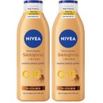 NIVEA Q10 Sıkılaştırıcı Ve Bronzlaştırıcı Vücut Losyonu 250ml, Kademeli Doğal Bronzluk, 7 Günde Sıkı Cilt, Açık ve Buğday Tenli Ciltler (2 paketi)