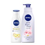 Nivea Q10 Sıkılaştırıcı Vücut Losyonu 250 ML +Kıraz Çiçeği&Jojoba Yağı Pump Losyon 400 ML