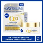Nivea Q10 SPF15 Güneş Koruyucu Kırışıklık Karşıtı Yenileyici Gündüz Bakım Kremi 50ml, Çok Kuru Ciltler, Argan Yağı