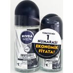 Nivea Roll On Invisible Black White Erkek 25 Ml + 50 Ml