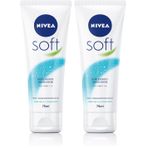 NIVEA Soft Krem 75 ml, Nemlendirici Bakım Kremi, Yüz, Vücut, El, Jojoba Yağı ve E Vitamini ile Cilt Bakımı, Anında Emilen Hafif Formül, Tüm Ciltler için 2li paket