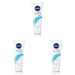 NIVEA Soft Krem 75 ml, Nemlendirici Bakım Kremi, Yüz, Vücut, El, Jojoba Yağı ve E Vitamini ile Cilt Bakımı, Anında Emilen Hafif Formül, Tüm Ciltler için (3 paketi)