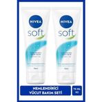 NIVEA Soft Nemlendirici Bakım Kremi 75 Ml, Jojoba Yağı,E Vitamini, El Yüz Vücut, Yumuşak Cilt Hissi,2 Adet