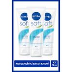 Nivea Soft Nemlendirici Bakım Kremi 75ml, Jojoba Yağı, E Vitamini, Yüz Vücut El, Yumuşak Cilt, X3 Adet