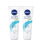 NIVEA Soft Nemlendirici Bakım Kremi, Jojoba Yağı ve E Vitamini İçeren, Yüz Vücut ve El için, 75 ml x 2 Adet