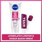 Nivea SPF15 SUPER10 Aydınlatıcı,nemlendirici Vücut Losyonu 170ML ve Böğürtlen Dudak Bakım Kremi,bakım Seti