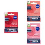 NIVEA SPF30 Kırmızı Renkli Dudak Bakım Kremi 4,8gr + Mercan + Rose