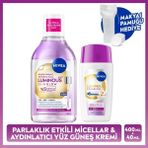 Nivea SPF50 Güneş Koruyucu LUMINOUS630 Skin Glow Yüz Kremi ve Micellar Makyaj Temizleme Suyu,pamuk Hediye