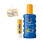 Nıvea Sun 200 ml Koruma ve Nem Vücut Spreyi Kuru Ciltler İçin Yüksek SPF50 Dudak Bakım Kremi