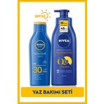 Nivea SUN Güneş Koruyucu Nemlendirici Losyon SPF30 200ml, Q10 Sıkılaştırıcı Vücut Sütü 400ml, C Vitamini