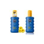 Nivea Sun Güneş Kremi 2'li Set-Yetişkin Sprey 50 Faktör 200 ml Çocuk Sprey 50 Faktör 200 ml