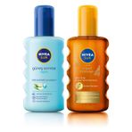 Nivea Sun Güneş Sonrası Nem Spreyi 200 Ml ve NIVEA Sun SPF 6 Yoğun Bronzlaştırıcı Güneş Yağ Sprey, Karoten Özlü, E Vitamini İçerir,Yoğun Bronzluk (200 ml)
