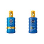 NIVEA Sun SPF 30 Koruma & Ferahlık Transparan, Suya Dayanıklı, Güneş Spreyi (200 ml) ve NIVEA Sun SPF 30 Koruma & Nem Güneş Spreyi, Suya Dayanıklı Nemlendirici Güneş Kremi (200 ml)