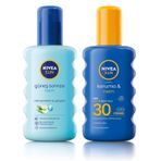 NIVEA Sun SPF 30 Koruma & Nem Güneş Spreyi, Suya Dayanıklı Nemlendirici Güneş Kremi (200 ml) ve Nivea Sun Güneş Sonrası Nem Spreyi 200 Ml