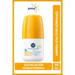 NIVEA Sun Spf 50+ Bebek Ve Çocuk İçin Hassas Koruma Güneş Koruyucu Roll-On 50Ml,Suya Dayanıklı,Hassas Cilt