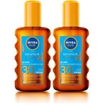 NIVEA Sun SPF30 Koruma & Bronzluk Güneş Yağı Spreyi (200 ml), Doğal Pro-Melanin Özleri ile Doğal Bronzluk, Yüksek Güneş Koruması, Bronzlaştırıcı ve Güneş Koruyucu Güneş Kremi (2 paketi)