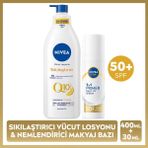 Nivea Sun SPF50 Güneş Koruyucu Nemlendirici Primer Makyaj Bazı 30ML ve Q10 Vücut LOSYON400ML