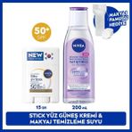 Nivea Sun SPF50 Güneş Koruyucu Stick Yüz Kremi ve Yatıştırıcı Makyaj Temizleme Suyu 200ML, Pamuk Hediye