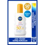 NIVEA SUN SPF50+ Hassas Ciltler İçin Güneş Koruyucu Sprey 200ml, Suya Dayanıklı, Güneş Alerjisine Etkili