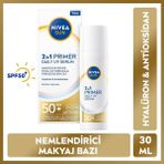 Nivea Sun Spf50 Primer Nemlendirici Makyaj Bazı 30ml, Kusursuz,Uzun Süreli Makyaj, , Hyaluron, Antioksidan