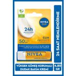 Nivea SUN Yüksek Güneş Korumalı Dudak Bakım Kremi 4.8gr, SPF50, 24 Saat Nemlendirici, E ve C Vitamini