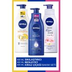 NIVEA Vücut Losyonu Değerli Yağlar,kiraz Çiçeği Ve Jojoba Yağı 400ml&Q10 Sıkılaştırıcı & Vücut Sütü 400ml
