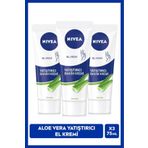 NIVEA Yatıştırıcı El Bakım Kremi Aloe Vera 75ml, Nemlendirici, Yumuşak Cilt, Hızlı Emilir, X3 Adet