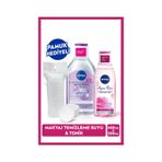 NIVEA Yatıştırıcı Micellar Makyaj Temizleme Suyu 400 ML + Aqua Rose Nemlendirici Tonik 200 ML + Pamuk
