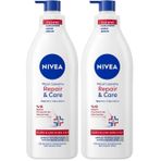NIVEA Yoğun Nemlendirici Repair & Care Vücut Losyonu 400ml, 72 Saat Nemlendirime, Kaşıntılı ve Hassas Ciltlere Özel, Onarıcı, Gliserin,Pro Vitamin B5,Niasinamid,Kuru Ciltler (2 paketi)
