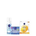 Nivea Yüz Temizleme Köpüğü 150 Ml Normal Ciltler Için+aqua Sensatıon Krem + Q10 Kağıt Maske SET.NVE.749