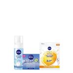 NİVEA YÜZ TEMİZLEME KÖPÜĞÜ 150 ML NORMAL CİLTLER İÇİN+AQUA SENSATION KREM + Q10 KAĞIT MASKE