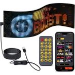 Nivego Araç LED Kayan Yazı Cama Yapışan Panel Telefon Kontrollü 16*64 LED Sayısı