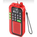 Nivego Bluetooth Şarjlı Radyo USB & Tf Kart Okuyucu Deprem Çantasına Uygun Fm Radyo - Mini Hoparlör - Kırmızı