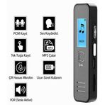 NIVEGO Mini Ses Kayıt Cihazı Diktafon | Ders, Toplantı, Röportaj Kayıt | Tek Tuş Ses Kaydedici | Taşınabilir Dijital Recorder | MP3 Çalar | Kompakt Tasarım