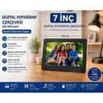 Nivego Nvg Dijital Fotoğraf Çerçevesi 7” Inç Hd Ekran | Video & Müzik Destekli | USB & Sd Kart Girişli Akıllı Fotoğraf Çerçevesi Uzaktan Kumandalı - Siyah