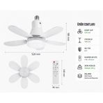 Nivego Pervaneli LED Lamba Fan – Kumandalı Tavan Vantilatörü, Ampul Tipi Soğutucu Işık, 3 Kademeli Fan + LED Aydınlatma