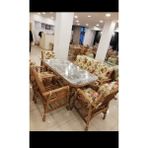 Nivemeshome 7 Kişilik Minderli Bambu Oturma Seti (4 Sandalye+3 Lü+Sehpa) - Ekru