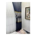Nivemeshome Amasra Ft614164 V-2501 Lacivert 1/3 Sık Pileli Fon Perde Apm