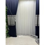 Nivemeshome Bambu Simli 1/3 Sık Pileli Beyaz Tül Perde Apm Çok Renkli