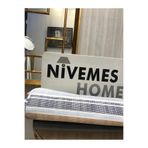 Nivemeshome Desenli Branda Balkon Perdesi Kornişli Ve Bağcıklı Fon Perde,Mavi 100 X 170